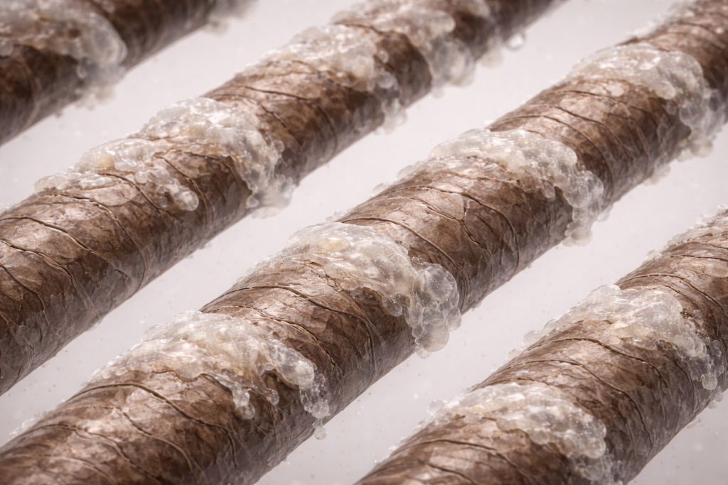 Product build-up on hair shaft preventing moisture and product absorption